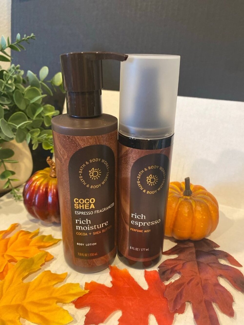 “Coco Shea” Bath & Body Works Espresso Fragranced New 2-Pc Set